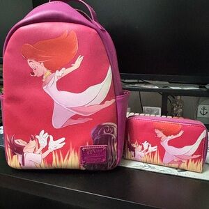 Loungefly Pink Backpack with Artistic Silhouette Design